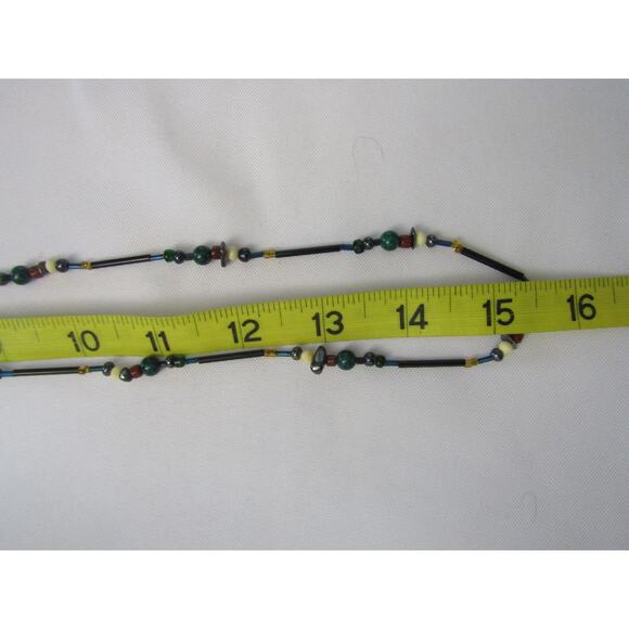 Multi Color Bead Necklace 30" Boho Cottagecore Retro Grunge Hippie Whimsigoth - Picture 4 of 4